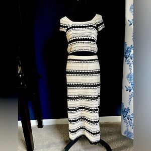 Knit top and long skirt combo